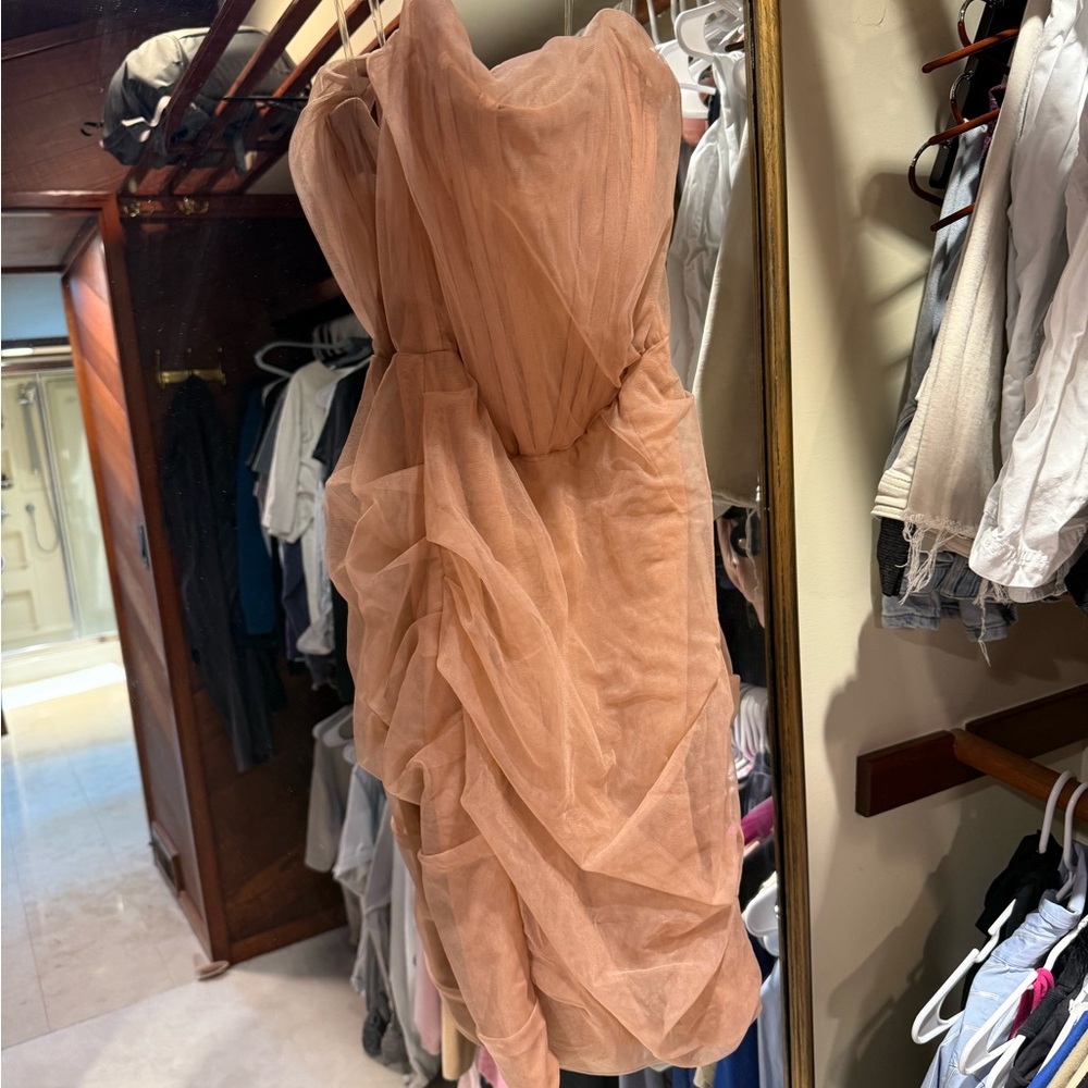 House of CB Peach Strapless Dress